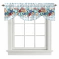 thumbnail image 2 of Summer Beach Tie Up Valances Curtain, Adjustable Kitchen Starfish Shell Coral Coastal Vintage Blue Plaid Valances for Windows Decor, Rod Pocket Short Curtains Set for Bedroom/Bathroom, 54"x18", 2 of 9