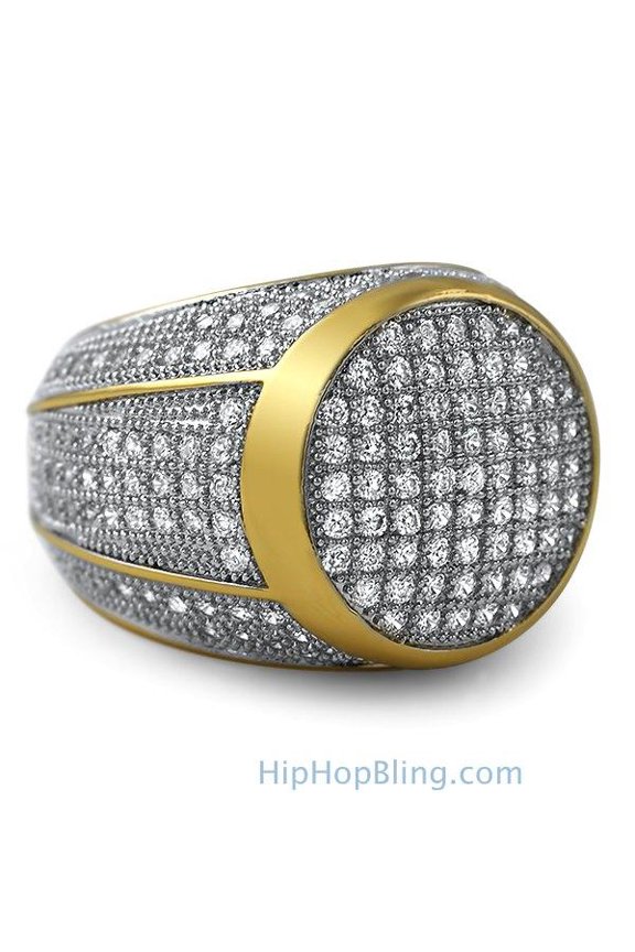 President Gold CZ Bling Bling Ring (9)