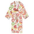 SKYSONIC Mens Robe Lightweight Kimono, Pattern Various Pastries Bakery
