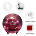 thumbnail image 4 of Honeii Surreal Pink Headphones Print Elegant Bone China Decorative Plate, Porcelain Plate,Art Crafts,Ceramic Ornaments for Home Office Wall Decor-8in, 4 of 6