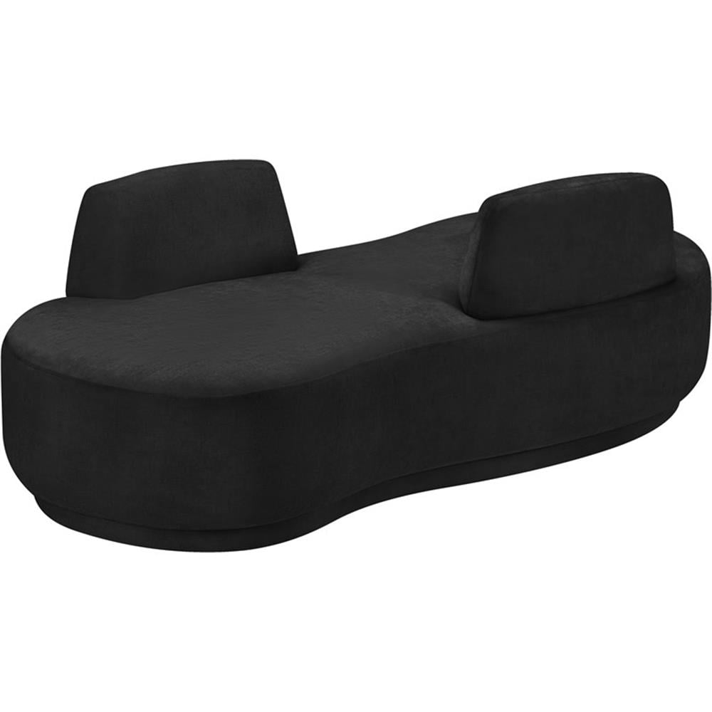 Meridian Furniture Argyle Black Chenille Fabric Chaise/Loveseat
