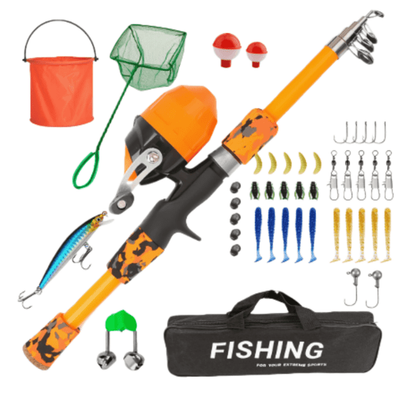 Fishing Gear Kit for All Skill Portable Freshwater Saltwater Angler