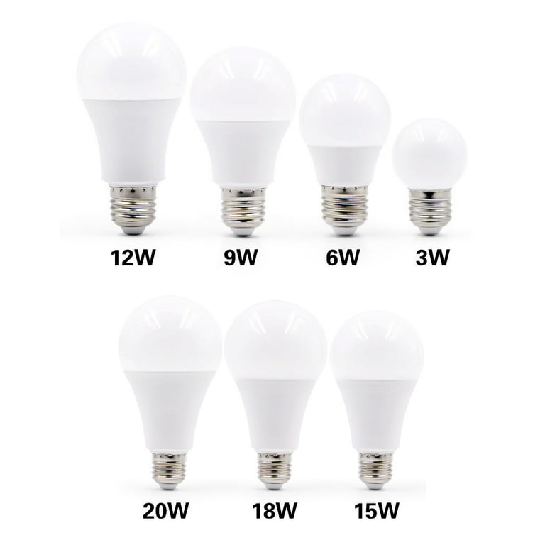 1PC Lamp 3W 5W 7W 9W 12W 15W 18W 20W E27 LED Light Bulb Smart IC Real Power For Living Bedroom Home Lighting Bombillas - Walmart.com