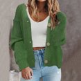 thumbnail image 2 of Womens Cardigan Knit Open Front Sweater Long Sleeve Button Loose Short Lightweight Cardigans, 2 of 4