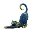 thumbnail image 1 of Figuras de gato estiradas, estatua de gato, adornos decorativos, adorno de arte abstracto Azul, 1 of 9