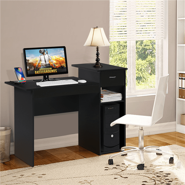 Computer Desk For Small Spaces Home Office Table Laptop Light Black