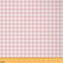 Homewish Adult Modern Plaid Fabric by the Yard 2 Yards, Orange Pink Checkered Buffalo Sewing Fabric, Chic Fashion Abstract Fabric for Sewing, Luxury Bedroom Decor