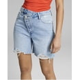 thumbnail image 2 of Now This Womens Cotton Asymmetrical Button Denim Shorts Anson 24, 2 of 3
