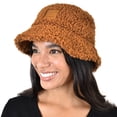 thumbnail image 2 of C.C Women's Winter Faux Fur Teddy Style Fisherman Bucket Hat, Golden Camel, 2 of 3