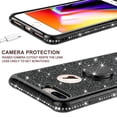 thumbnail image 5 of Spy Case for Apple iPhone SE 3 2022/iPhone SE 2 2020 / 7 8 Case Cover [Tempered Glass Screen Protector] Glitter Ring Holder Kickstand Stand - Black, 5 of 5