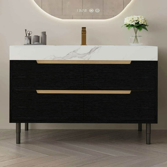 Kadyn Modern Bathroom Vanity,Bathroom Cabinet,35.4" Modern Bathroom Vanity with Undermount Sink, 4 Drawers