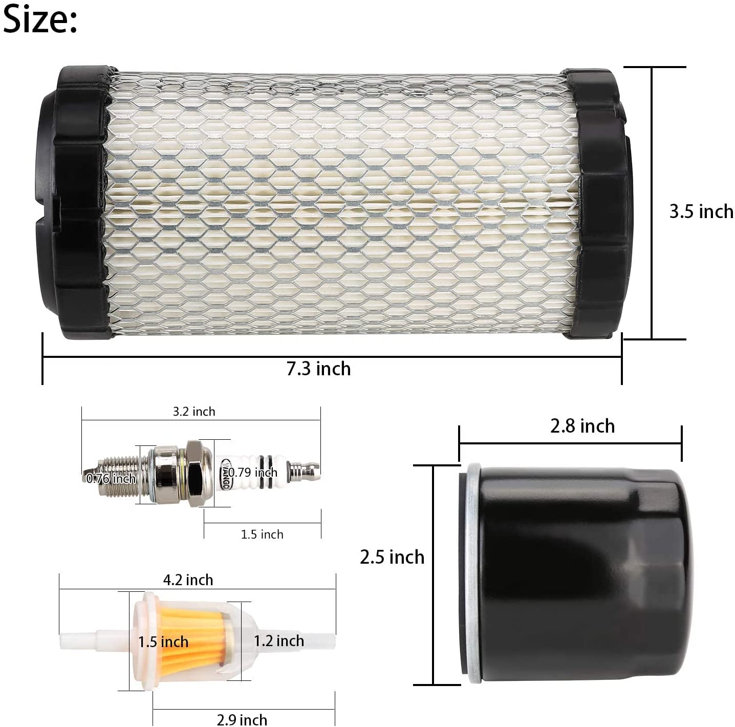 10L0L Golf Cart Tune Up Kit Fit EZGO RXV 2008-up 4 Cycle with Air Oil Fuel Filter Spark Plug 28463G01 72084G01 607454
