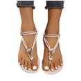 thumbnail image 3 of Xucatan Women's Heart Flip Flops, Metallic Embellished Thong Sandals with Ankle Buckle, Elastic Strap Flat Beach Slippers, Versatile Decorative Design for Summer Outdoor Gift, 3 of 6
