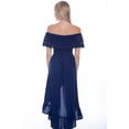 thumbnail image 2 of Scully PSL-266 ROY XL Female Off-Shoulder Hi-Lo Dress, Royal Blue - Extra Large, 2 of 2
