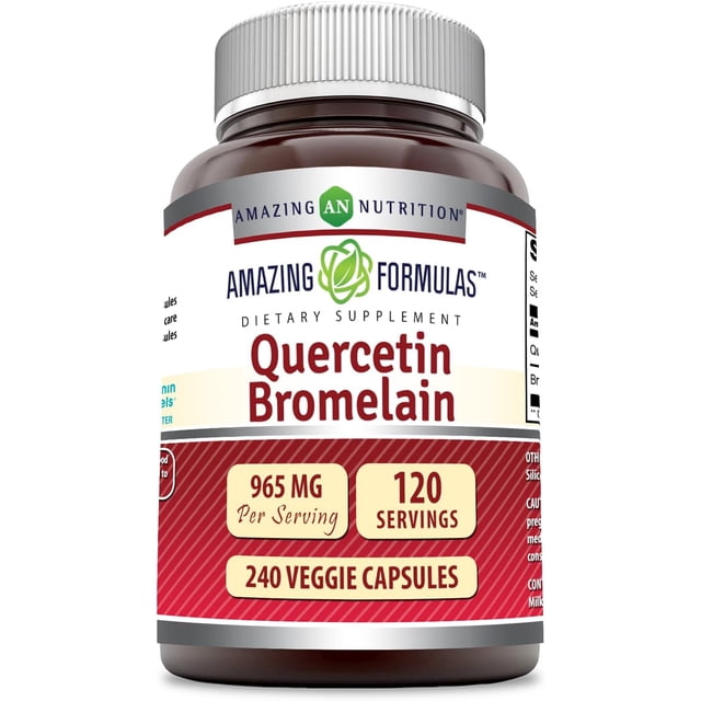 Amazing Formulas Quercetin Bromelain | 965 Mg Per Serving | 120 Servings | 240 Veggie Capsules