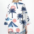 thumbnail image 5 of WTOBBY Women's Printed Lightweight Mid-Length Cardigan Jacket, Casual Fashion Cover-Up with Hawaiian AI Design, Long Sleeve Open Front Coat for Beach or Summer,White M, 5 of 5