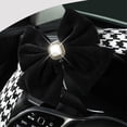 thumbnail image 2 of Houndstooth Bow Steering Wheel Covers Cute Beautiful Bow Pretty Steering Wheel Cover for Women Universal Fit 14.5-15 Inches Car Steering Wheel, Bow-Black, 2 of 9