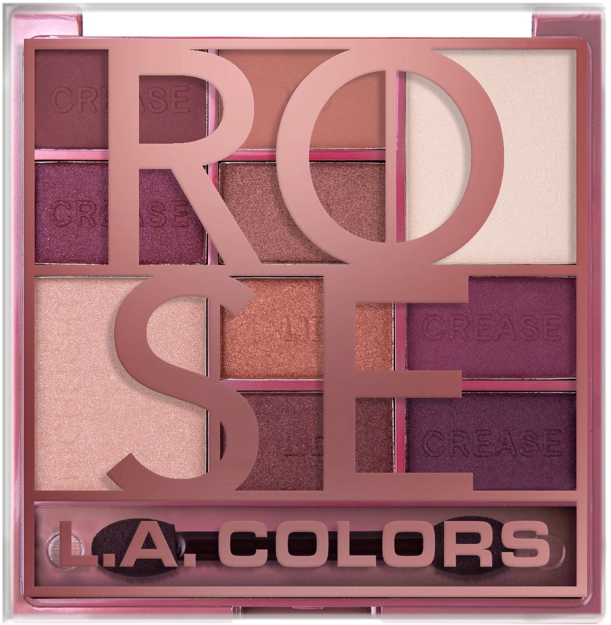 L.A. COLORS Eyeshadow 10 Color Color Block Palette, Rose, 0.56 fl oz