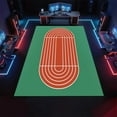 thumbnail image 3 of Sports Ground Area Rugs, Running Track Design Carpet, Non Slip Low Pile Washable Indoor Rug for Living Room Bedroom Gameroom Study Office Entrance Foyer 3ftx5ft, 3 of 8