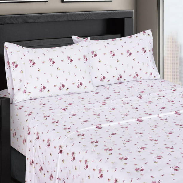 Zahra Printed 300 Thread Count 100, California King Bed Sheets 100 Cotton