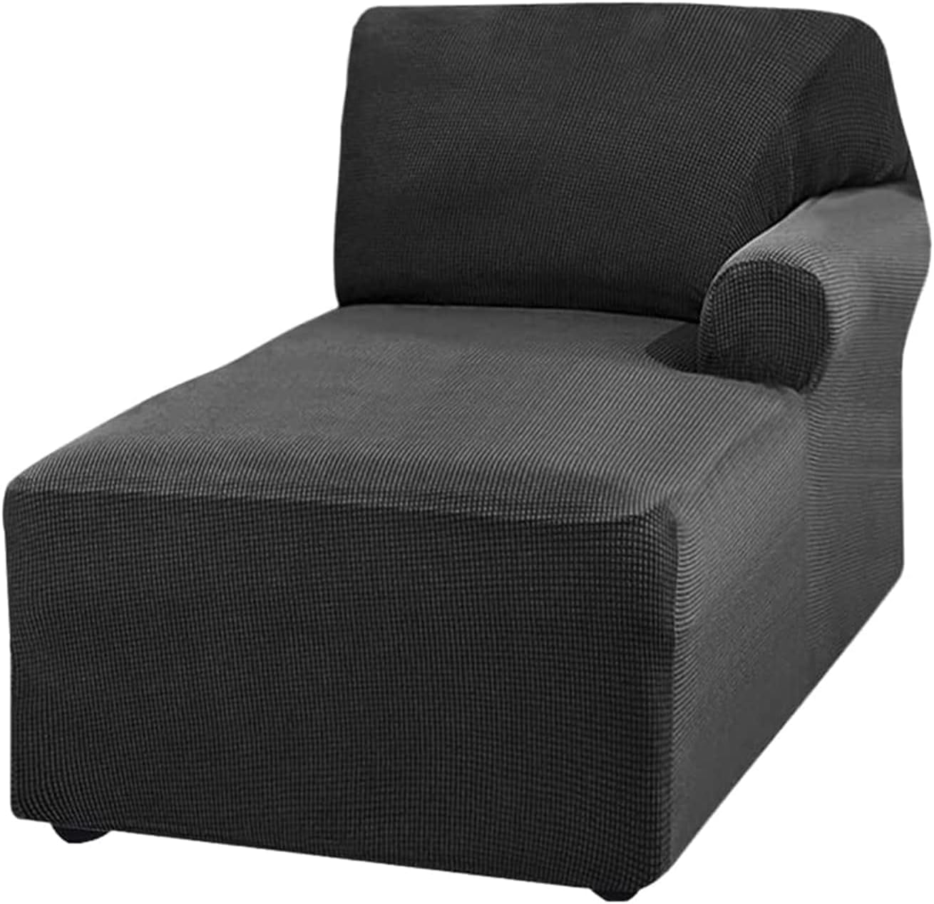 Jacquard Chaise Lounge Cover,Modern Polar Fleece sectional Sofa slipcover,Stretch Left/Right Armchair Cover for loveseat L Shaped Sofa (Cyan,Left Chaise Lounge)