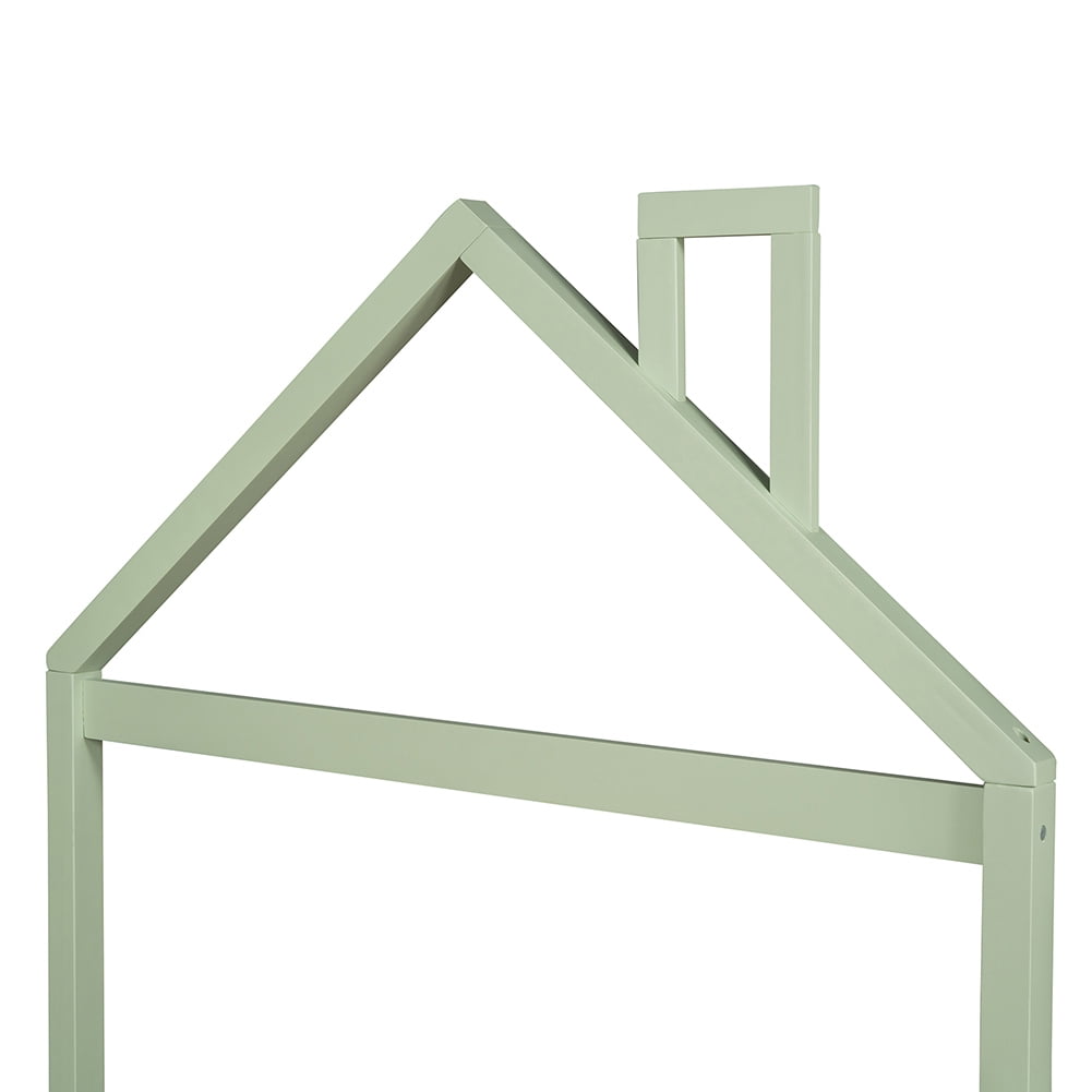 Kepooman Wood Platform Bed Frame with House-Shaped Headboard, Full Size, Green Kepooman Wood Platform Bed Frame with House-Shaped Headboard, Full Size, Green