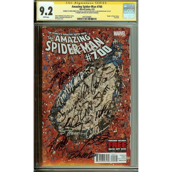 CGC Amazing Spider-Man #700 CGC 9.2 Signed 15x Stan Lee John Romita Jim Shooter