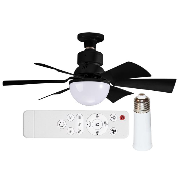 Control Remoto 30W Ventilador Techo Lámpara LED E27 Bombilla 3 Velocidades Sincronización