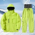 thumbnail image 2 of Snowsuit Women Mens Ski Jacket and Pants Set Ski Suit Winter Waterproof Windproof Hooded Snow Coat 2 Pieces Snowboarding Snowsuits, 2 of 6