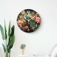 thumbnail image 4 of 10 Inch Wall Clock Battery Operated Silent Clock Decorative for Office, Kitchen, Outdoor, Living Room，Watercolor Luxury Peacock Bird Beautiful Pattern Lovely, 4 of 4