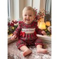 thumbnail image 3 of Cjfdfy Newborn Baby Girl Christmas Outfit My First Christmas Romper Collar Plaid Long Sleeve Letter Santa Claus Embroidery Bodysuit Infant Cute Christmas Fall Winter Bodysuit, 3 of 9