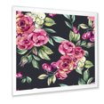 thumbnail image 2 of Designart 'Red VIntage Roses and Berries On Black Background' Farmhouse Framed Art Print, 2 of 4