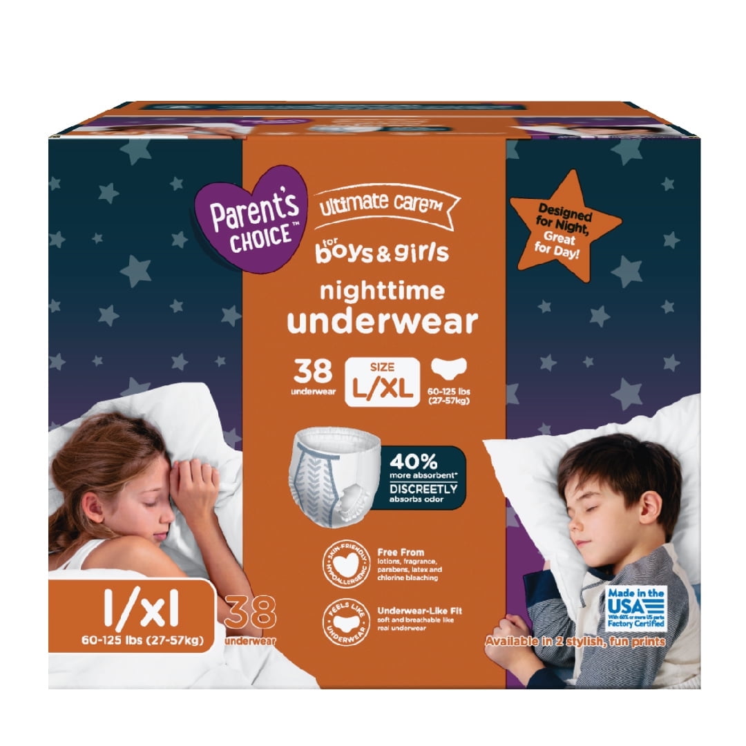 Ultimate Care Nighttime Underwear for Boys & Girls L/XL, 38 Count (Select for More Options)