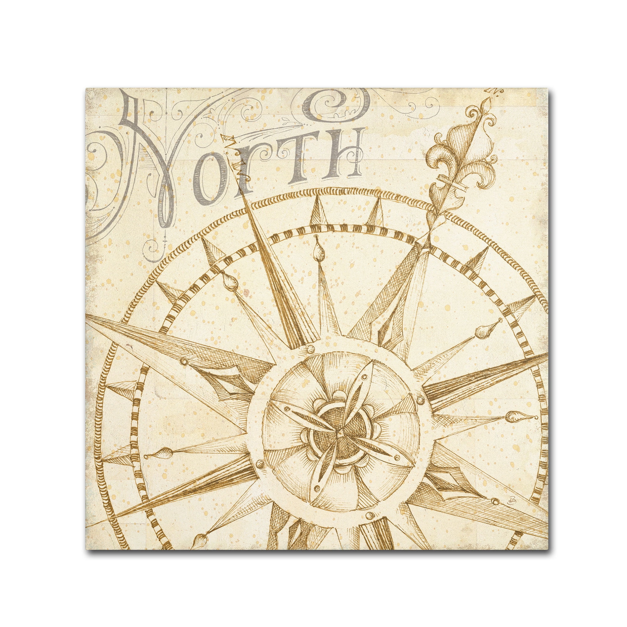 Trademark Fine Art "Coast to Coast Sepia I" Canvas Art by Daphne Brissonnet