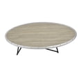 thumbnail image 3 of Wooden Top & Metal Trim Oval Coffee Table / Ideal for Living Room, 3 of 4