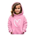 thumbnail image 2 of Girls Hoodies Size 10-12 Loose Pullover Hoodie Comfortable Graphic Print Cropped Sweatshirt Children Fall Winter Little Girls Clothes Pink, 2 of 4
