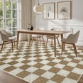 thumbnail image 3 of Washable Checke Rug x Low Pile Area Rug for Living Room Bedroom Nursery Modern Neutral Farmhouse Checkerboard Carpet Pet Kid Friendly, 3 of 9
