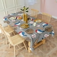 thumbnail image 4 of Baseball Items Pattern Rectangle Tablecloth 60"x120",Waterproof Polyester Rectangle Table Cloth, Wipeable Spillproof Polyester Tablecloth for Dining, Camping, Indoor and Outdoor, 4 of 6
