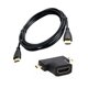 thumbnail image 1 of HD a Mini / Micro HD Adaptador Cable 3 en 1 HD Reemplazo de cable de alambre de alta velocidad para TV Teléfono móvil Gameplayer 1.5m Sweethay PJ7802-01, 1 of 2