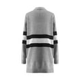 thumbnail image 4 of Tawop Womens Cardigans with Pockets Cardigans for Women Autumn Spring Striped Cardigan Long Sleeve Knitted Long Sweater Gray S, 4 of 8
