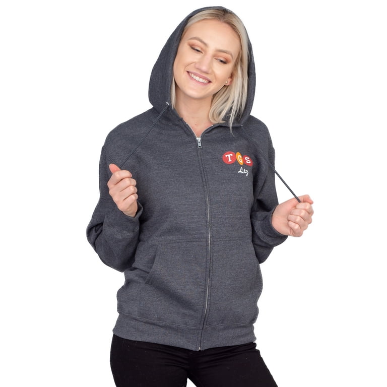 TGS Liz Tv Show Adult Heather Gray Zip Up Hoodie Sweatshirt