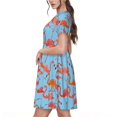 thumbnail image 2 of Vsdgher Flamant Rose pour Femmes Été 2025 Robes Midi Maxi Décontractées Légères Manches Courtes Col Rond Robe de Plage, 2 of 6