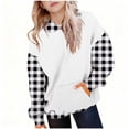 thumbnail image 2 of SELONE Sweatshirt with Hoodie for Boys Fleece Pullover Tops Plaid Sweatshirt Fall Winter Clothes with Pockets 3-14Y, 2 of 4