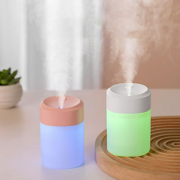 Fiudx Humidificador Portátil de Escritorio, Función de Vapor Frío Compacto, Luz Nocturna Led Colorida, Alimentación Por Usb, Funcionamiento Silencioso, Ideal para Oficina y Dormitorio, Compañero de V