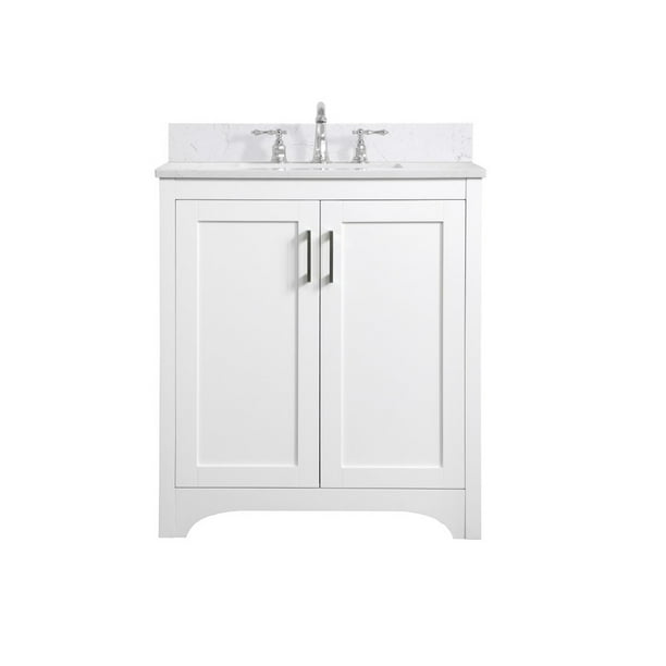 Elegant Decor 30 Inch Single Bathroom Vanity In White With Backsplash Com - 30 Inch White Bathroom Vanity Backsplash
