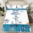 thumbnail image 2 of Erosebridal Nautical Anchor Lighthouse Sheet Set Twin,Ocean Sea Bedding Sets Twin Size,Lodge Cabin Twin Sheet Sets,Lightweight Marine Bedroom Decoration,3pcs, 2 of 7