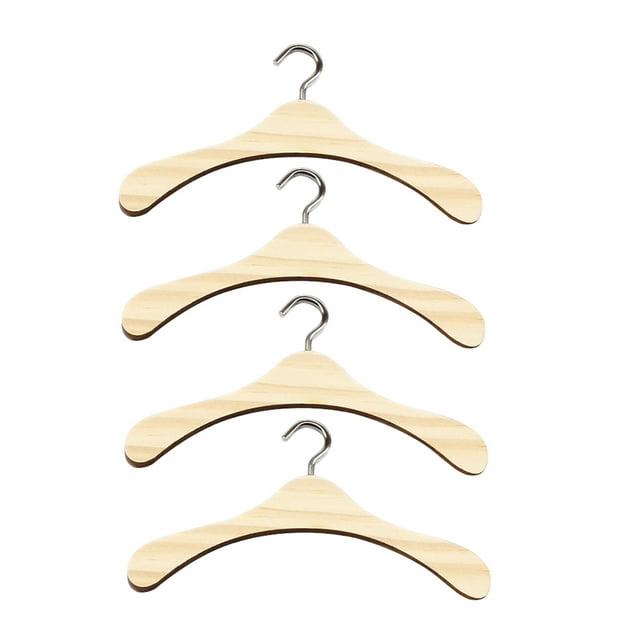 4 Pcs Accessoires de Mini Maison Mini Cintre Modèle Déco Cintre Mini Simulé Ornement Mode Mini Type Europe Cintre Déco pour Enfants Enfant Jouant Couleur Foncée