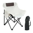 thumbnail image 3 of yotijay Camping Folding Chair Oxford Cloth Metal Pipe Stool Stable Structure Beach Chair Beige, 3 of 9