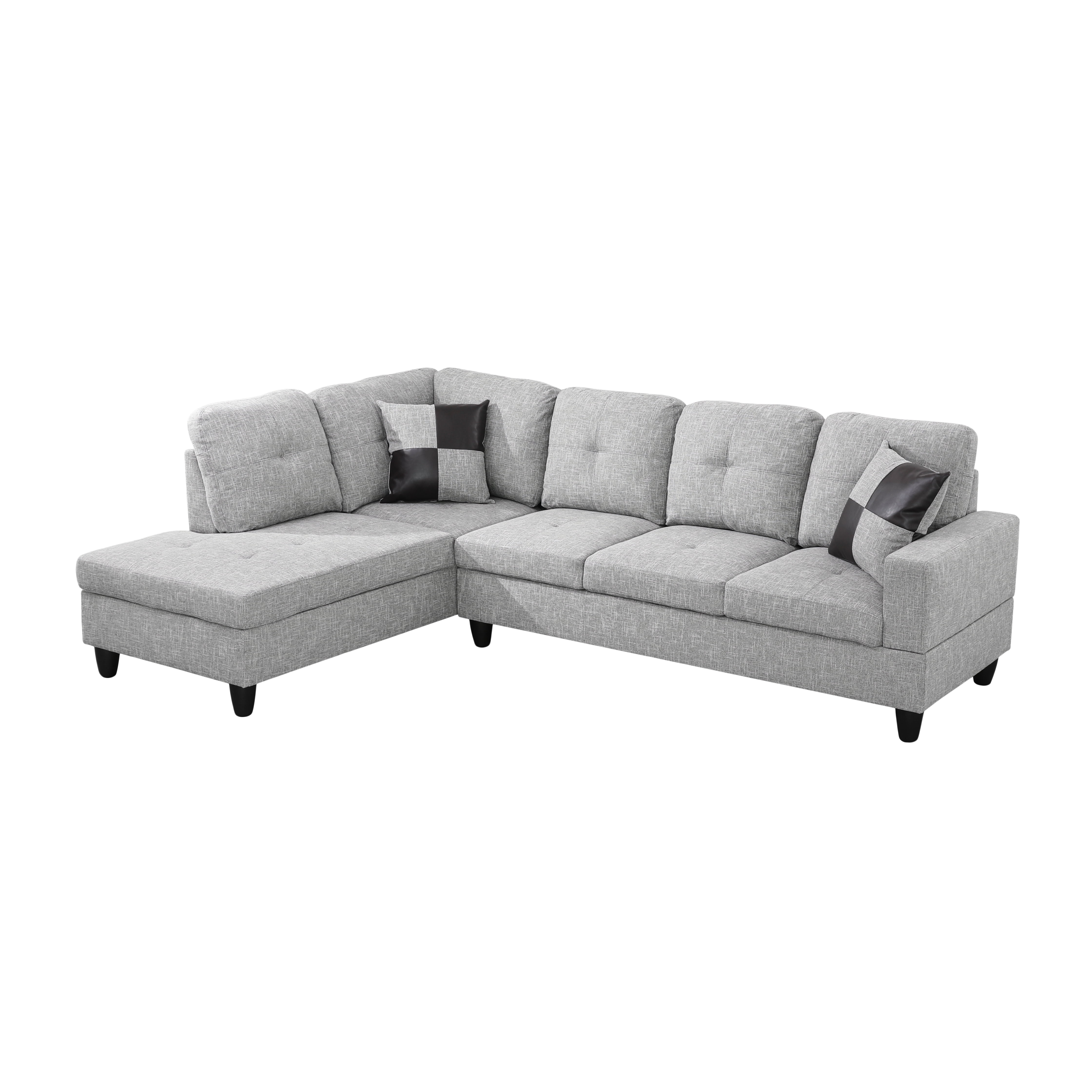 MAYEERTY 103.5 Inch Gray Linen 3-Piece Living Room Sofa Set, Modern Soft Fabric Couch Furniture Set