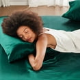 thumbnail image 6 of Madison Park Satin 2 King Size Pillowcases in Emerald, 6 of 8